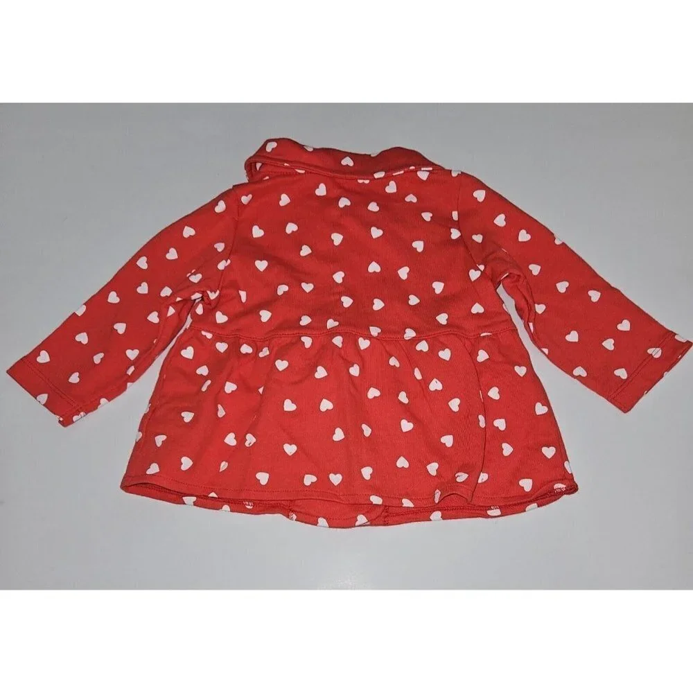 Carter's Baby Girl Jacket Red-ish White Hearts 12 Months Valentine's Day